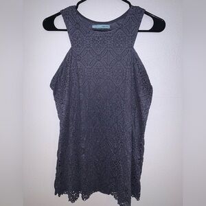 Maurices Navy Laced Tank Top